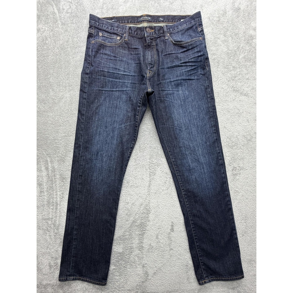 Lucky Brand 410 Jeans Mens Measured 38x32 Dark Wash Blue Athletic Slim